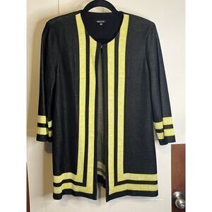 Misook cardigan blazer jacket sz large yellow black